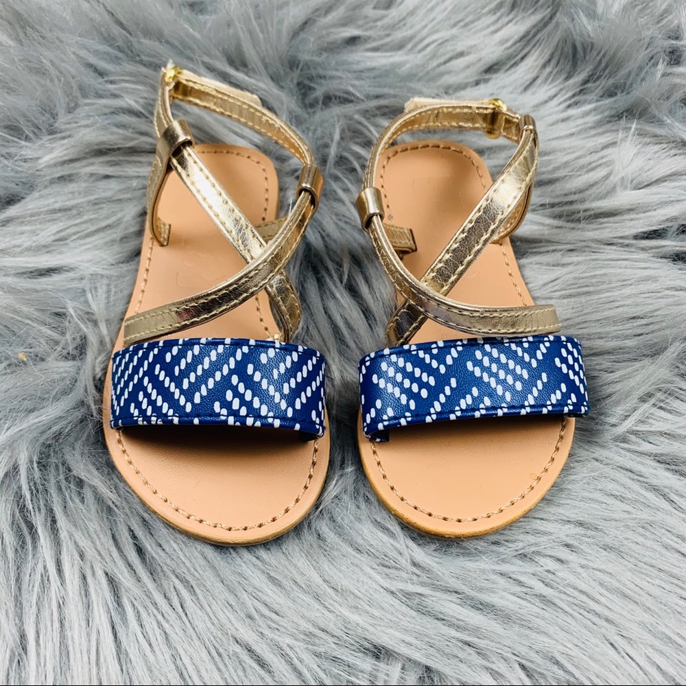 Blue/gold sandals